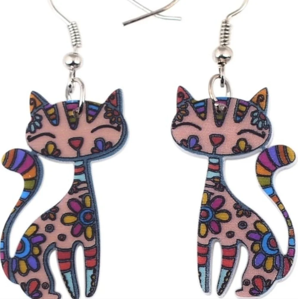 Colorful Cat Earrings